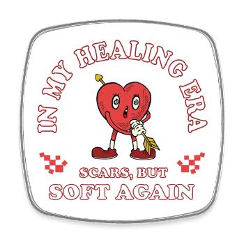 Healing Heart – Scars Gently - Square fridge magnet - white - Front