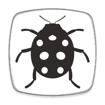 Marienkäfer Design - Viereckiger Kühlschrankmagnet - Weiß - Vorne