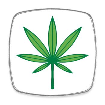 Cannabis / Marijuana / Hemp (Outline / 2C Green) - Square fridge magnet - white - Front