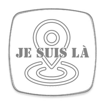 I'M HERE. - Square fridge magnet - white - Front