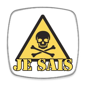 JE SAIS - Magnet carré - blanc - Devant