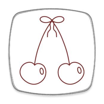 Croquis de Cherry Bowline - Magnet carré - blanc - Devant