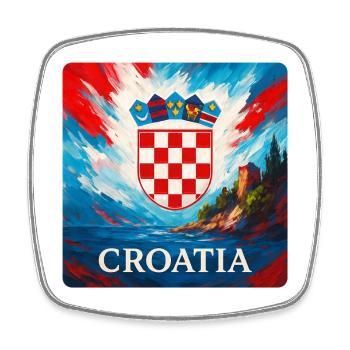 Armoiries de Croatie Côte - Magnet carré - blanc - Devant