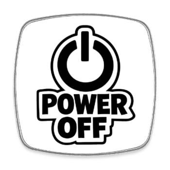 Power Off Icon Tee - Square fridge magnet - white - Front