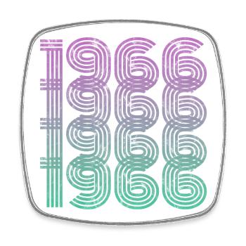 Vintage 1966 - Viereckiger Kühlschrankmagnet - Weiß - Vorne