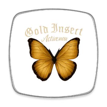 Golden Butterfly Fans Active Gift Idea - Square fridge magnet - white - Front