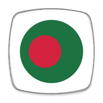 Round Bangladesh flag - Square fridge magnet - white - Front