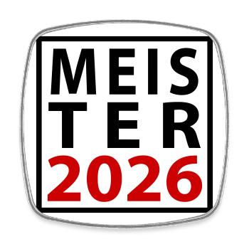 Meister 2026 Meisterschaft - Viereckiger Kühlschrankmagnet - Weiß - Vorne