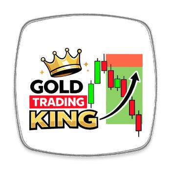 Gold Trading King - Square fridge magnet - white - Front