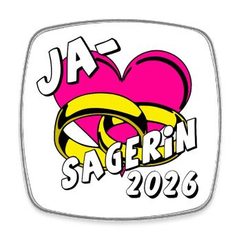 Bachelor Party, Bachelor Party Bride Yes Sager 2026 - Square fridge magnet - white - Front