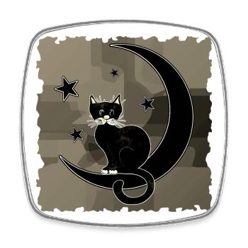 chat - Magnet carré - blanc - Devant