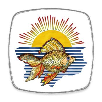 fish - Square fridge magnet - white - Front