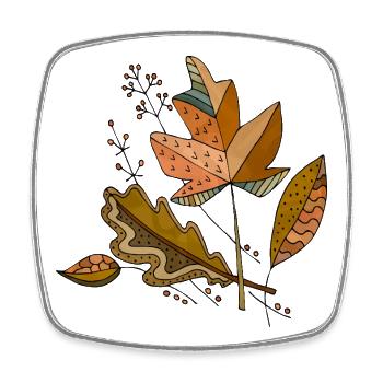 leaves - Square fridge magnet - white - Front