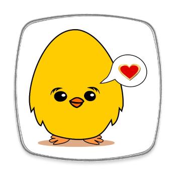 Declaration of Love Valentine's Day Chick - Square fridge magnet - white - Front