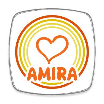 Amira als Geschenkidee - Viereckiger Kühlschrankmagnet - Weiß - Vorne