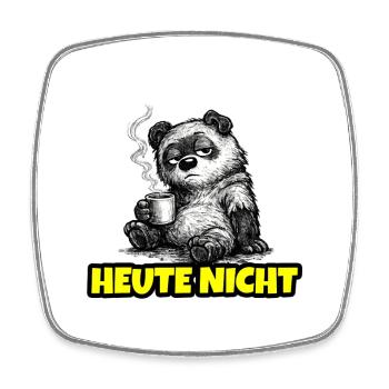 Heute nicht – Grumpy Bär mit Kaffee (Sketch) - Magnet carré - blanc - Devant