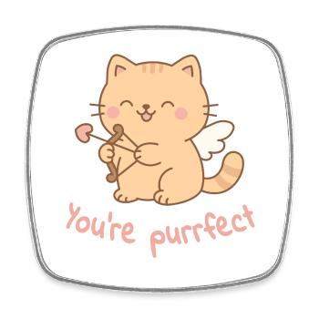 You're Purrfect – Cupidon Cat - Square fridge magnet - white - Front
