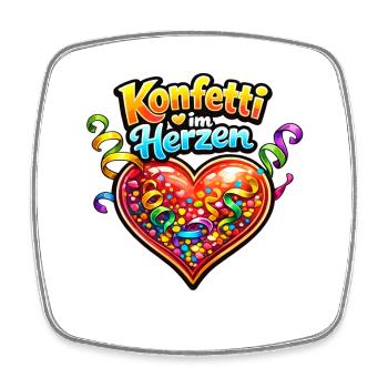 Confetti in the Heart Carnival Shirt Party Costume - Square fridge magnet - white - Front