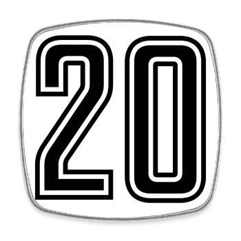 20 - Square fridge magnet - white - Front