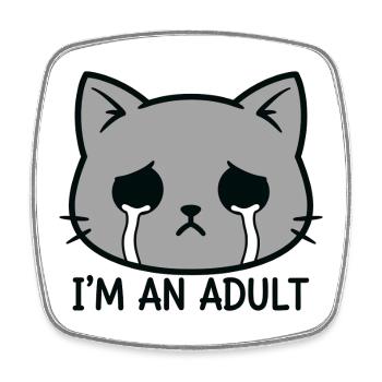 Adult Cat Tears Graphic - Square fridge magnet - white - Front
