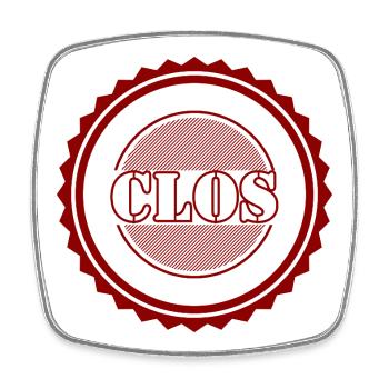 Clos - Magnet carré - blanc - Devant