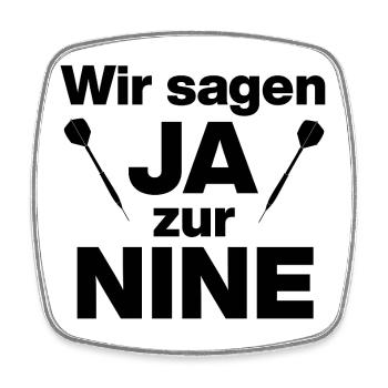 WIR SAGEN JA ZUR 9, 9 DARTER, PERFEKTES FINISH 180 - Viereckiger Kühlschrankmagnet - Weiß - Vorne