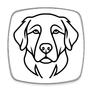 Labrador Dog Head Outline - Square fridge magnet - white - Front