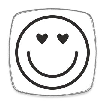 Smiley laugh smile smile - Square fridge magnet - white - Front