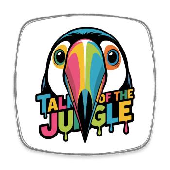 Talk of the Jungle Toucan - Square fridge magnet - white - Front