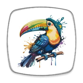Explosion colorée de toucan - Magnet carré - blanc - Devant