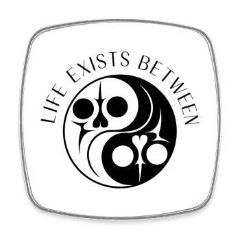 Entre la vie et la mort - Yin et Yang - Magnet carré - blanc - Devant
