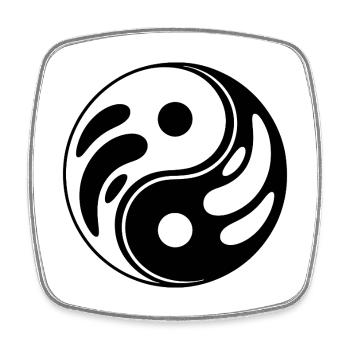Yin Yang Gleichgewicht Muster - Viereckiger Kühlschrankmagnet - Weiß - Vorne