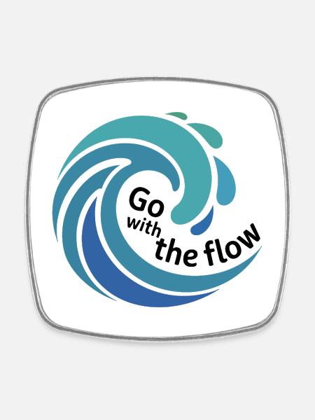 Optez pour l’Art Flow Wave - Magnet carré - blanc
