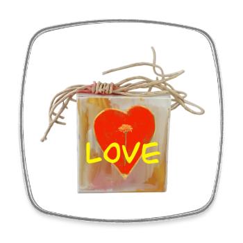 Heart Love Valentine's Day - Square fridge magnet - white - Front
