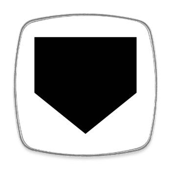 Baseball home plate - Square fridge magnet - white - Front