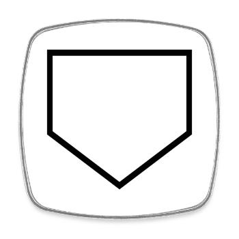 Baseball home plate - Square fridge magnet - white - Front