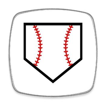 Baseball home plate - Square fridge magnet - white - Front
