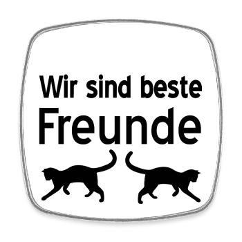 Katzen - Viereckiger Kühlschrankmagnet - Weiß - Vorne