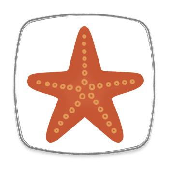 Dotted Coral Starfish Graphic - Square fridge magnet - white - Front