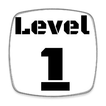 Level 1 - Viereckiger Kühlschrankmagnet - Weiß - Vorne