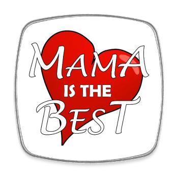 MAMA IS THE BEST - Viereckiger Kühlschrankmagnet - Weiß - Vorne