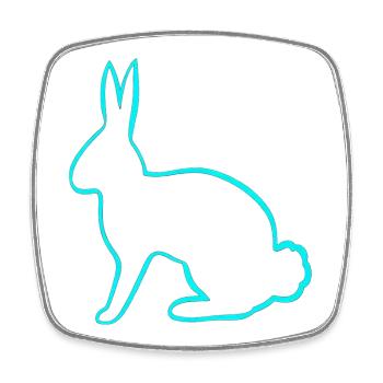 Bunny Outlines - Square fridge magnet - white - Front