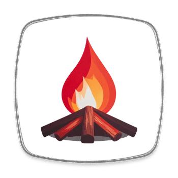 Lagerfeuer Flammen Illustration - Viereckiger Kühlschrankmagnet - Weiß - Vorne