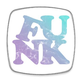 Funk Musik - Viereckiger Kühlschrankmagnet - Weiß - Vorne
