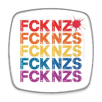 FCK NZS - Antifa Tee - Magnet carré - blanc - Devant