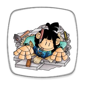 Scott - the unruly hole / - Square fridge magnet - white - Front