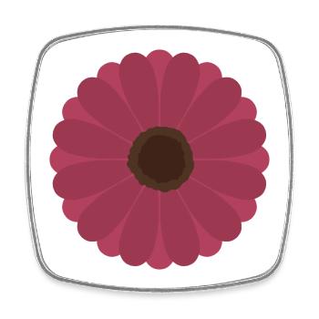 Rosa Gerbera-Blütenmuster - Viereckiger Kühlschrankmagnet - Weiß - Vorne