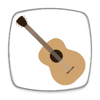 Acoustic Guitar Silhouette - Square fridge magnet - white - Front