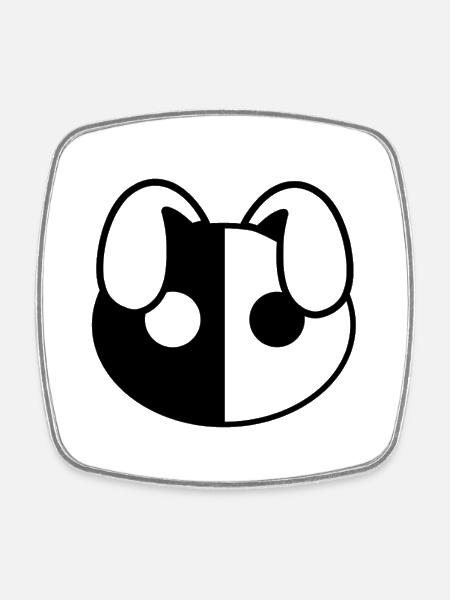 Plush: Yiny (Head) - Square fridge magnet - white