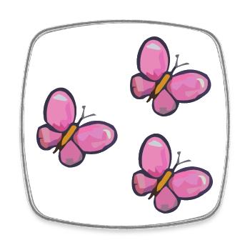 Motif PinkButterfly - Magnet carré - blanc - Devant